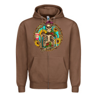 Chestnut western skeleton coffee sunflowers Zipper Hoodie - Artiststas
