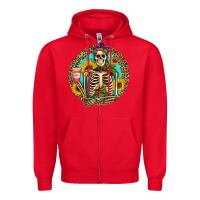 Red western skeleton coffee sunflowers Zipper Hoodie - Artiststas