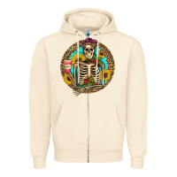 Sandshell western skeleton coffee sunflowers Zipper Hoodie - Artiststas