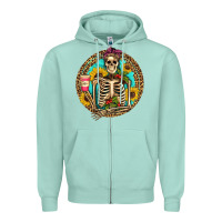 Seafoam western skeleton coffee sunflowers Zipper Hoodie - Artiststas