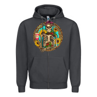 Smoke western skeleton coffee sunflowers Zipper Hoodie - Artiststas
