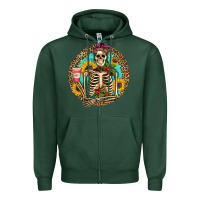 Sports Green western skeleton coffee sunflowers Zipper Hoodie - Artiststas
