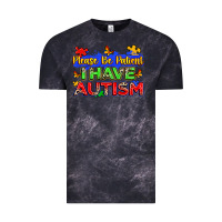 Cloud Black please be patient i have autism Vintage Tee - Zillion Design Studio