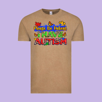 Please Be Patient I Have Autism Vintage Tee Designed By Zillion Design Studio