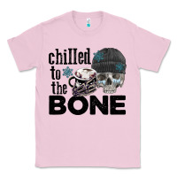 Bubblegum Pink Chilled to the bone skull winter Classic Tee - FaDigitalArtStudio