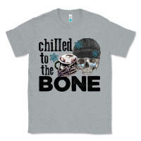 Heather Grey Chilled to the bone skull winter Classic Tee - FaDigitalArtStudio