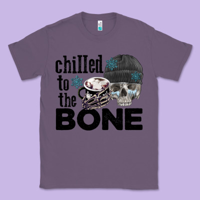 Chilled To The Bone Skull Winter Classic Tee Designed By Fadigitalartstudio