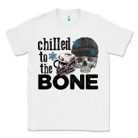 White Chilled to the bone skull winter Classic Tee - FaDigitalArtStudio