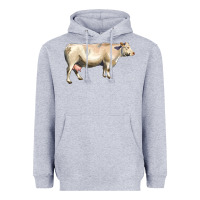 Heather Grey charolais cattle Heavyweight Hoodie - LillyAllenDesigns