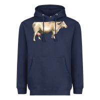 Navy charolais cattle Heavyweight Hoodie - LillyAllenDesigns