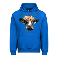 Cobalt holstein cow head Urban Hoodie - BarkalooDesign