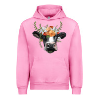 Fuchsia Pink holstein cow head Urban Hoodie - BarkalooDesign