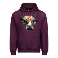 Mauve Wine holstein cow head Urban Hoodie - BarkalooDesign