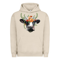 Pigment French Oak holstein cow head Urban Hoodie - BarkalooDesign