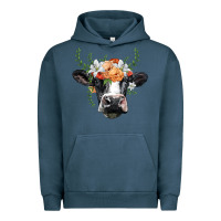 Pigment Midnight Navy holstein cow head Urban Hoodie - BarkalooDesign