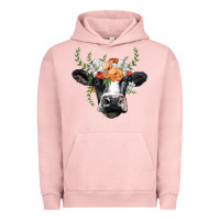 Pigment Salmon holstein cow head Urban Hoodie - BarkalooDesign
