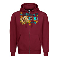 Burgundy only talking to jesus today Zipper Hoodie - AdoDesignShop