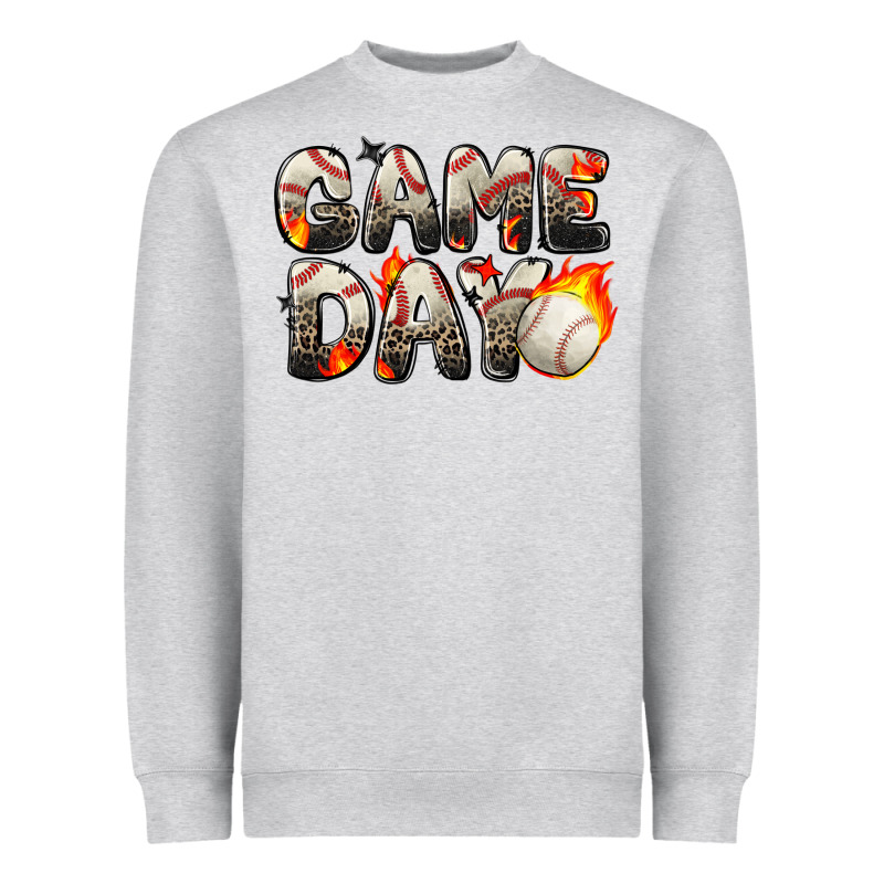 Game Day Baseball Leopard Heavyweight Sweatshirt by Zillion Design Studio | Teevron