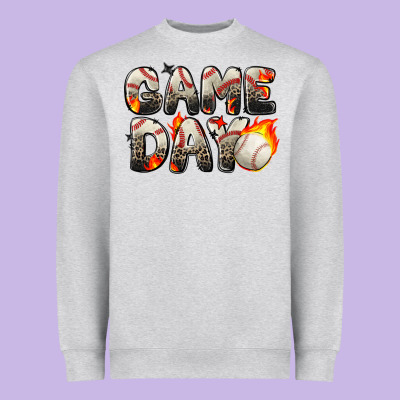 Game Day Baseball Leopard Heavyweight Sweatshirt Designed By Zillion Design Studio