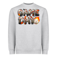 Heather Grey game day baseball leopard Heavyweight Sweatshirt - Zillion Design Studio