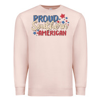 Pale Pink proud southern american Premium Sweatshirt - MaliasSmallBusiness