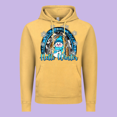 Hello Winter Rainbow Vintage Hoodie Designed By Zillion Design Studio