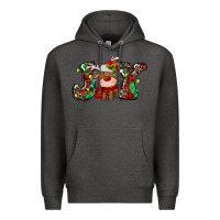 Charcoal Heather joy christmas deer Premium Hoodie - MaliasSmallBusiness