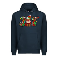 Navy joy christmas deer Premium Hoodie - MaliasSmallBusiness