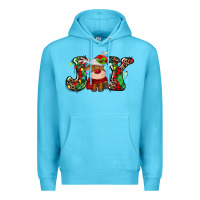 Ocean Blue joy christmas deer Premium Hoodie - MaliasSmallBusiness