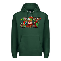 Sports Green joy christmas deer Premium Hoodie - MaliasSmallBusiness