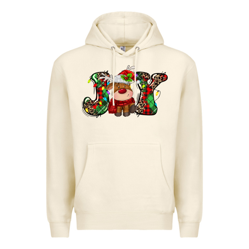 Joy Christmas Deer Premium Hoodie by MaliasSmallBusiness | Teevron