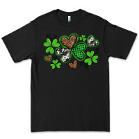 Black western st patricks day shamrocks and hearts Premium Tee - Artiststas