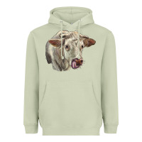 Matcha Charolais Cattle Face Heavyweight Hoodie - LillyAllenDesigns