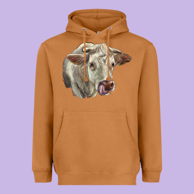 Charolais Cattle Face Heavyweight Hoodie Designed By Lillyallendesigns