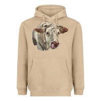 Mushroom Charolais Cattle Face Heavyweight Hoodie - LillyAllenDesigns