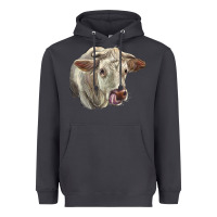 Smoke Charolais Cattle Face Heavyweight Hoodie - LillyAllenDesigns