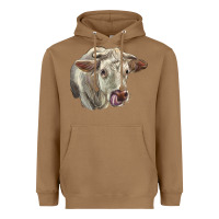 Toasted Coconut Charolais Cattle Face Heavyweight Hoodie - LillyAllenDesigns