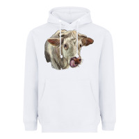 White Charolais Cattle Face Heavyweight Hoodie - LillyAllenDesigns