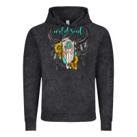 Vintage Black wild soul boho bull skull Vintage Hoodie - texasbilliewilder