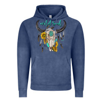 Vintage Denim wild soul boho bull skull Vintage Hoodie - texasbilliewilder