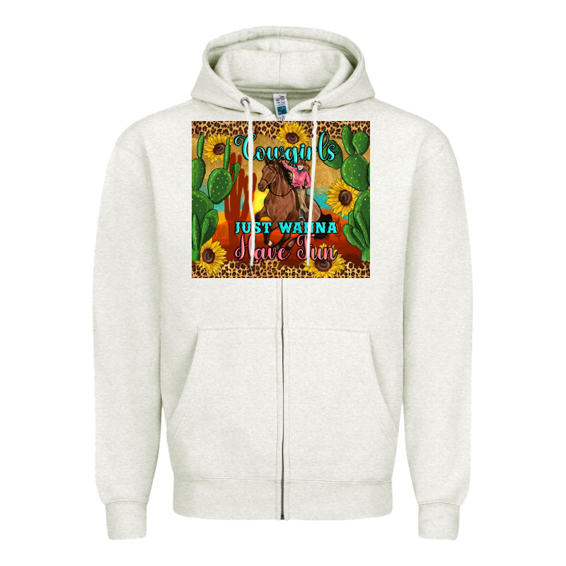 Cowgirls Just Wanna Have Fun Zipper Hoodie by Artiststas | Teevron