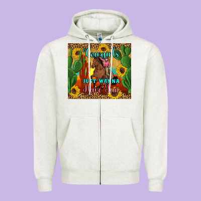 Cowgirls Just Wanna Have Fun Zipper Hoodie Designed By Artiststas