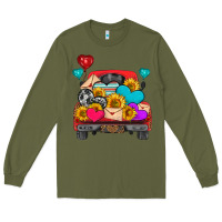 Army Green western truck with heart Long Sleeve Tee - HRA Design Shop