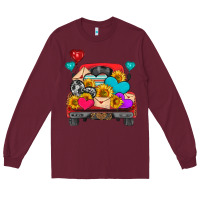 Burgundy western truck with heart Long Sleeve Tee - HRA Design Shop