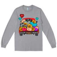 Heather Grey western truck with heart Long Sleeve Tee - HRA Design Shop
