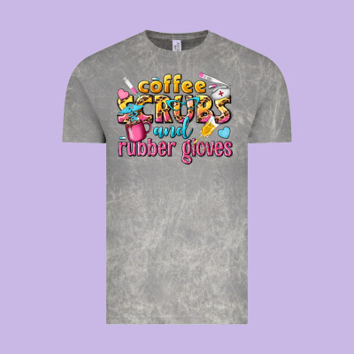Coffee Scrubs And Rubber Gloves Vintage Tee Designed By Texasbilliewilder