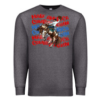 Charcoal Heather make america cowboy again Premium Sweatshirt - MaliasSmallBusiness
