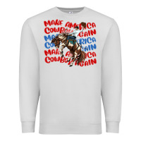Dove Grey make america cowboy again Premium Sweatshirt - MaliasSmallBusiness