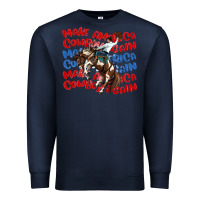 Navy make america cowboy again Premium Sweatshirt - MaliasSmallBusiness