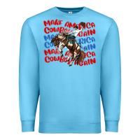 Ocean Blue make america cowboy again Premium Sweatshirt - MaliasSmallBusiness